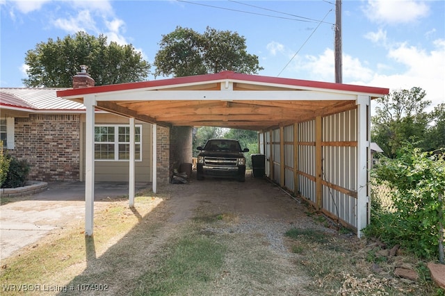 view of car parking with a carport