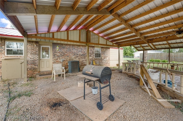 view of patio featuring area for grilling and central AC unit