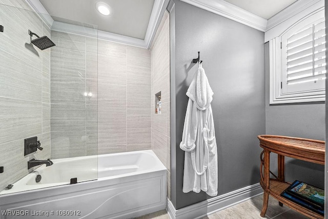 8200 Mile Tree Dr, Fort Smith, AR 72903 - full bath featuring crown molding, baseboards, and shower / washtub combination