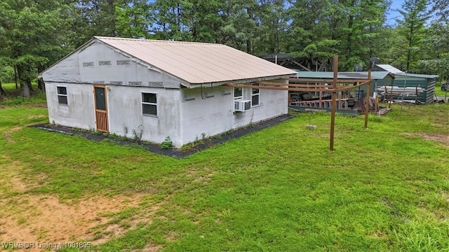 161129 N 4550th Rd, Talihina, OK 74571 - view of outbuilding featuring cooling unit and view of wooded area