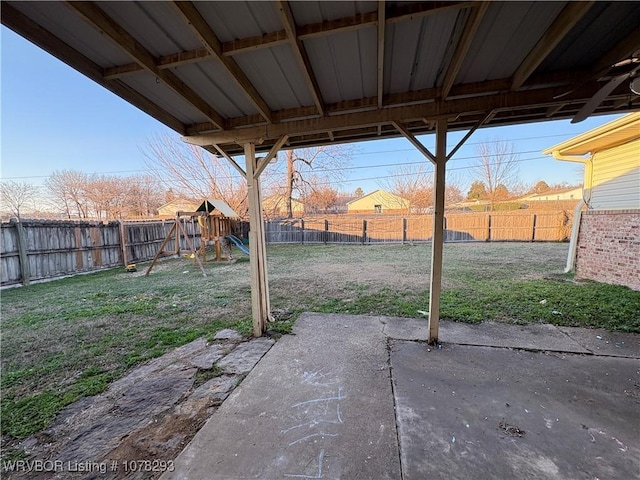 view of patio / terrace with a playground