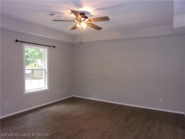 818 N 3rd St, Ozark, AR 72949 - unfurnished room featuring ceiling fan and dark wood finished floors