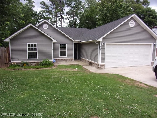 818 N 3rd St, Ozark, AR 72949 - single story home with an attached garage, driveway, and a shingled roof