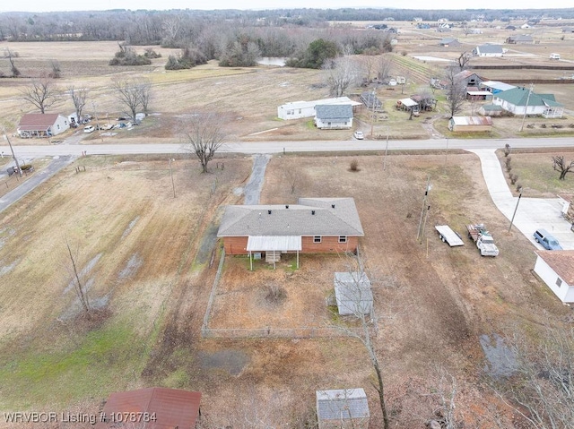 aerial view featuring a rural view