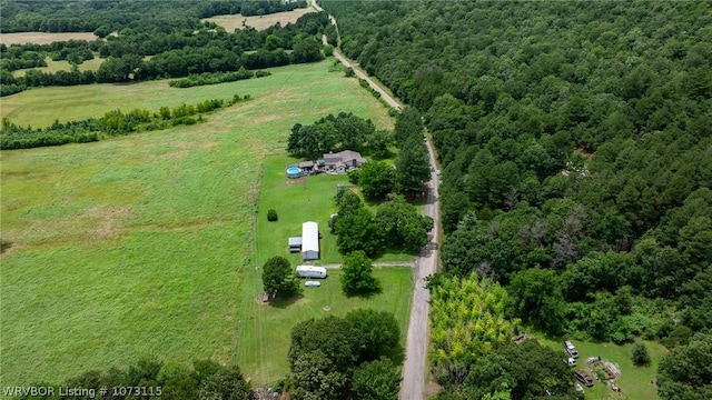 bird's eye view with a rural view