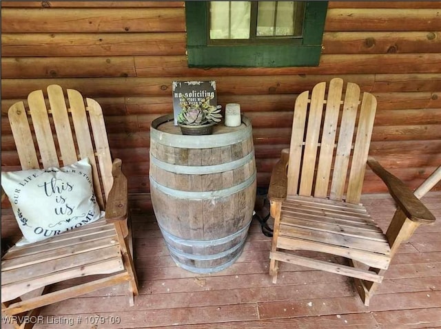 interior space with log walls