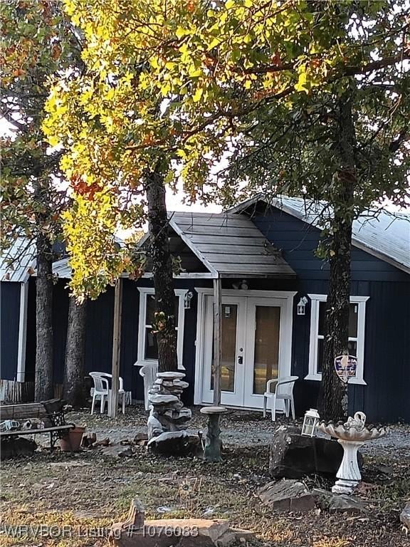 view of front of home featuring french doors