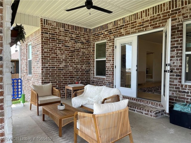 9121 Wayne Xing, Fort Smith, AR 72916 - view of patio / terrace with a ceiling fan and outdoor lounge area