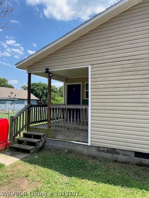 exterior space with covered porch