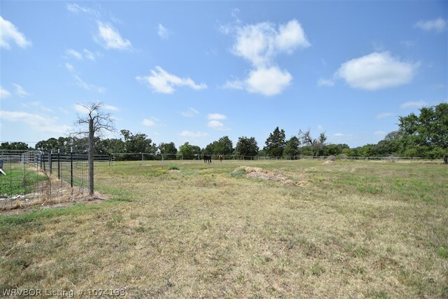 view of yard with a rural view