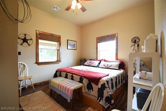 bedroom with ceiling fan