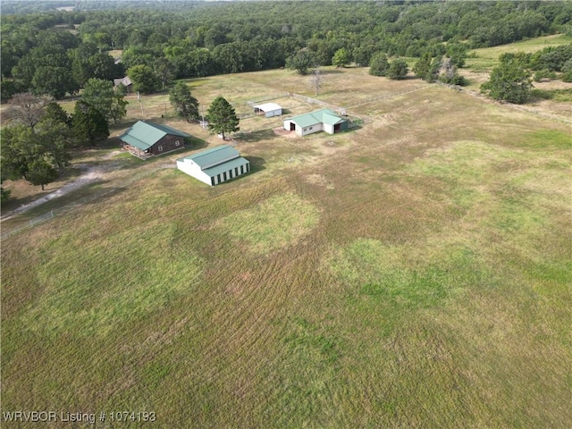 aerial view with a rural view