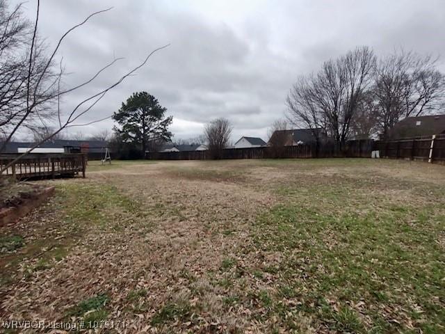 view of yard with fence