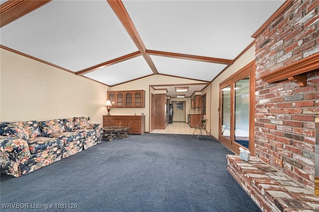 2017 S 70th St, Fort Smith, AR 72903 - unfurnished living room featuring vaulted ceiling and carpet flooring