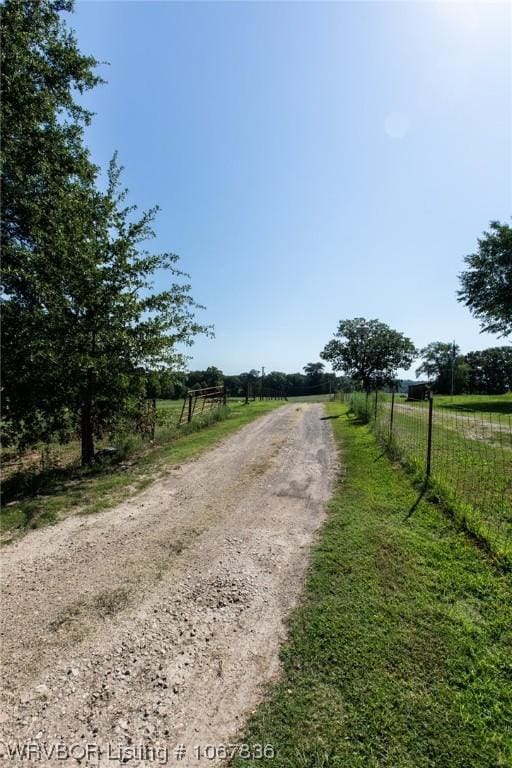 view of road featuring a rural view