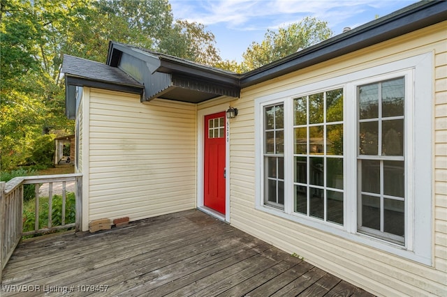 view of wooden deck