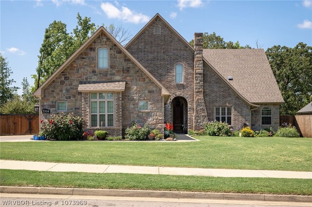 view of front of home featuring a front yard