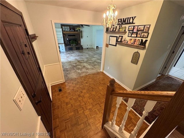 1721 Armistead Rd, Fort Smith, AR 72916 - corridor with a chandelier and stairway