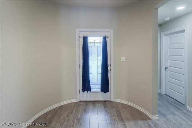 entryway featuring light hardwood / wood-style flooring