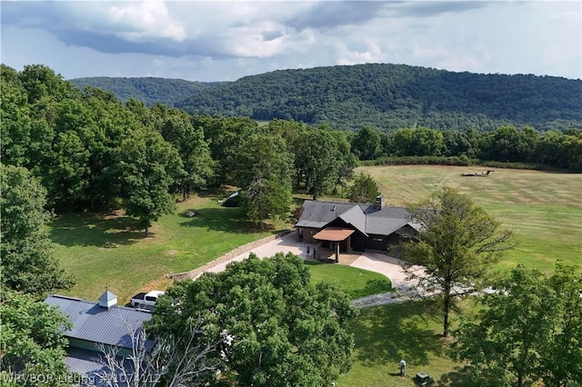 bird's eye view featuring a mountain view