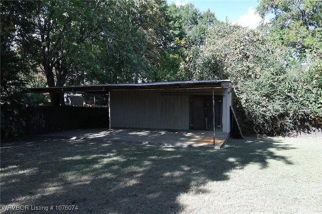 garage with a carport