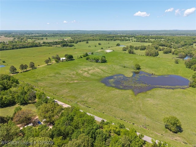 469517 E 1060th Rd, Muldrow, OK 74948 - birds eye view of property featuring a water view and a rural view