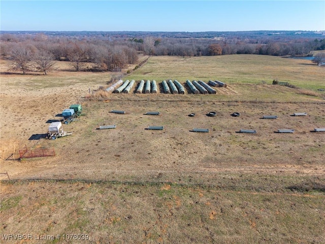 drone / aerial view with a rural view