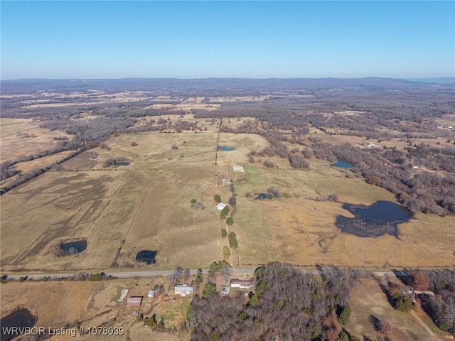 bird's eye view featuring a rural view