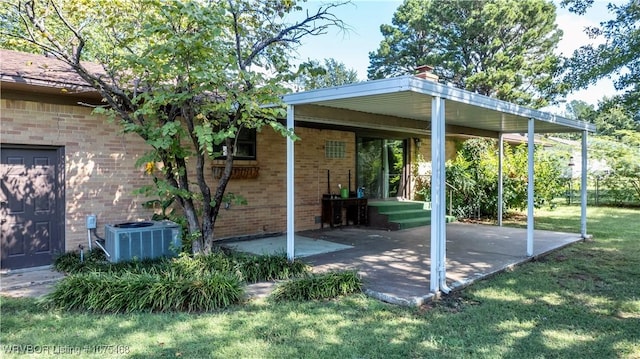 view of patio / terrace featuring central AC unit