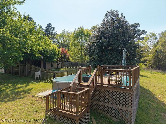 5914 Asa Craig Rd, Greenwood, AR 72936 - wooden terrace featuring a yard and fence