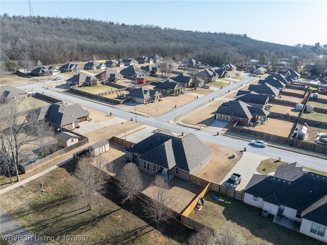 aerial view with a residential view