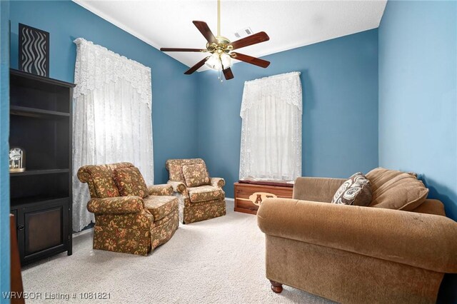 1318 Taos Dr, Van Buren, AR 72956 - sitting room with ceiling fan and carpet floors