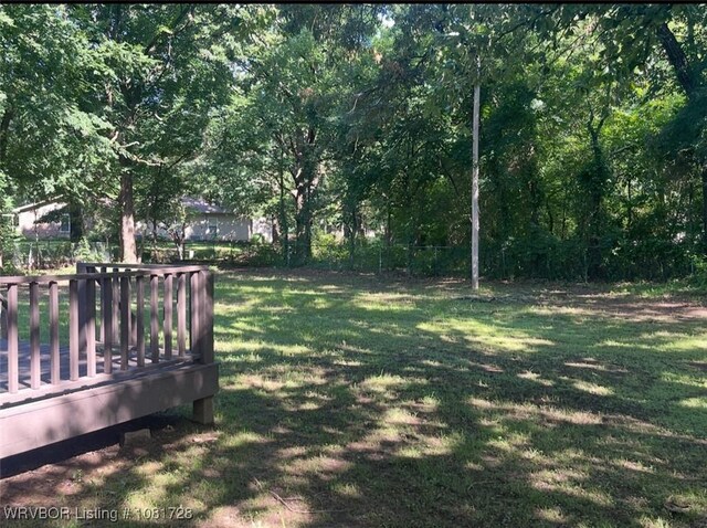 123 Gamma Cir, Roland, OK 74954 - view of yard featuring a wooden deck