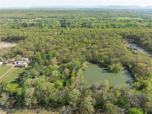 517 Ross Hampton Rd, Hackett, AR 72937 - birds eye view of property featuring a forest view and a water and mountain view