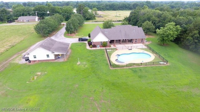 417 N Rattlesnake Rd, Charleston, AR 72933 - view from above of property featuring a pool