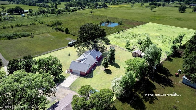 bird's eye view featuring a rural view