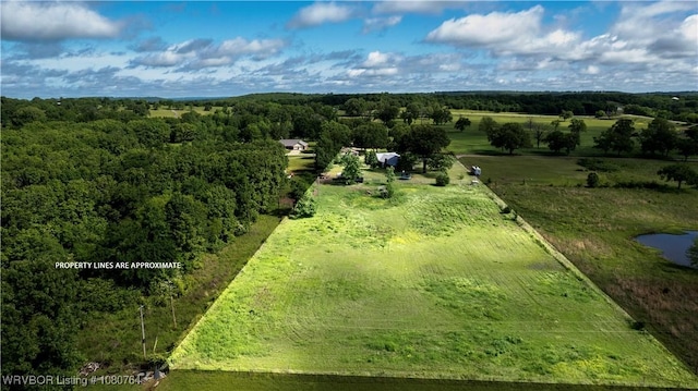 aerial view with a rural view