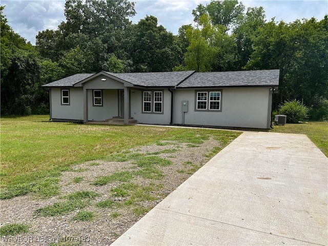 4923 Red Hill Rd, Alma, AR 72921 - single story home featuring a front lawn, stucco siding, and a porch