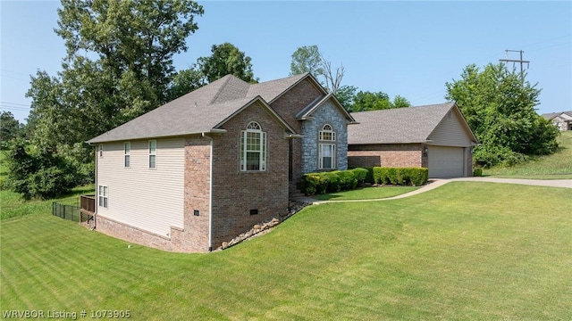 view of front of home with a front yard