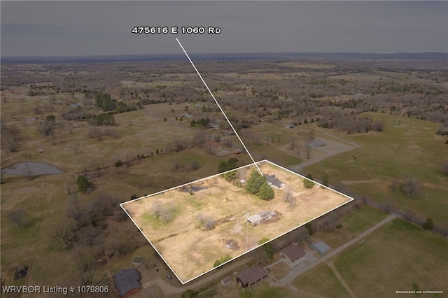475616 E 1060th Rd, Muldrow, OK 74948 - drone / aerial view featuring a rural view