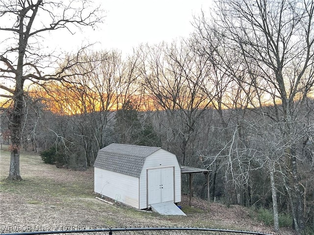 view of shed