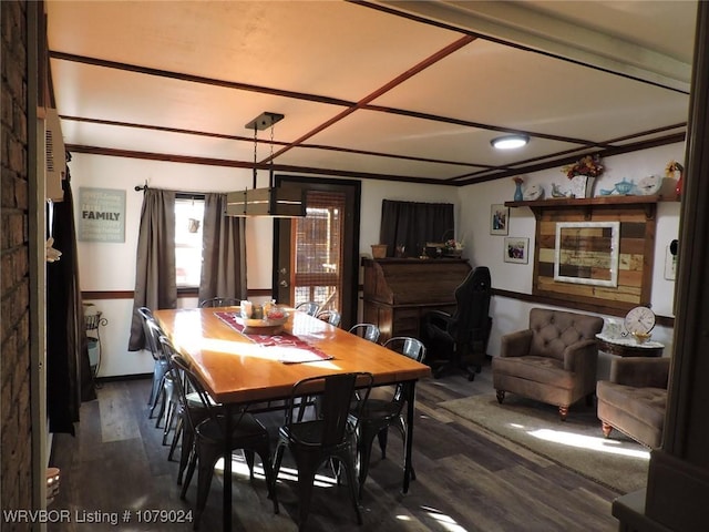 dining area featuring dark hardwood / wood-style flooring