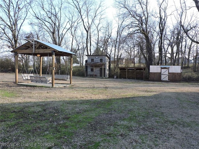 view of yard featuring a gazebo