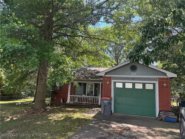 30 Easley Loop, Greenwood, AR 72936 - single story home with brick siding, covered porch, an attached garage, and driveway