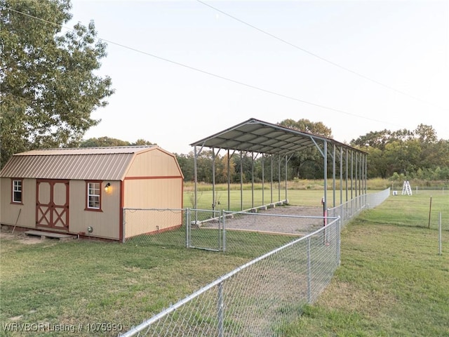 exterior space featuring an outbuilding and a carport