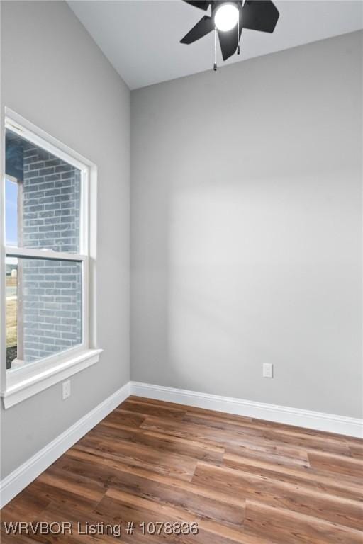 2006 Yellowstone Dr, Barling, AR 72923 - spare room with wood-type flooring and ceiling fan