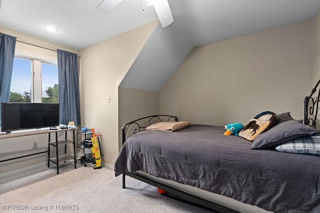 6800 Highland Park Dr, Fort Smith, AR 72916 - bedroom with carpet floors, ceiling fan, and vaulted ceiling