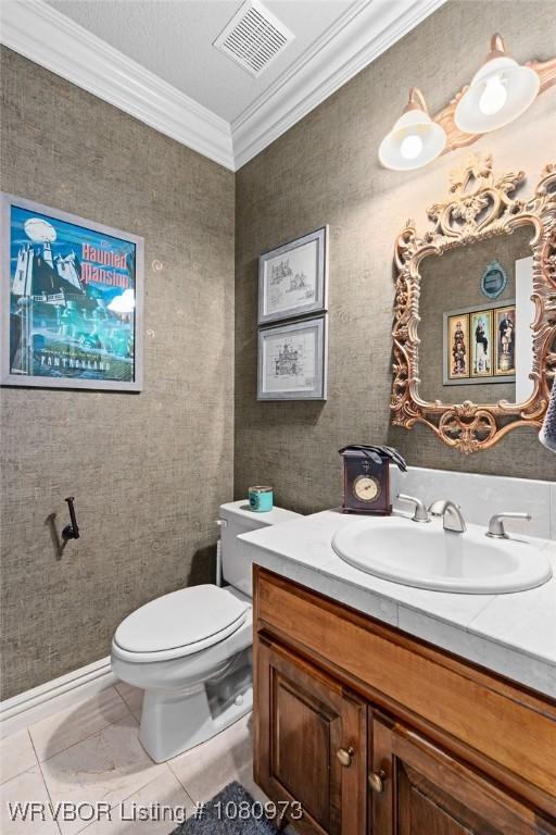 6800 Highland Park Dr, Fort Smith, AR 72916 - bathroom featuring crown molding, vanity, and toilet