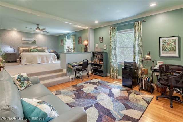 1232 Elizabeth Ln, Fort Smith, AR 72903 - bedroom featuring crown molding, wood finished floors, and a desk