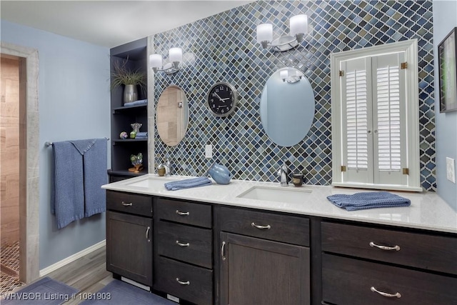 1232 Elizabeth Ln, Fort Smith, AR 72903 - full bathroom with double vanity, a tile shower, and tasteful backsplash